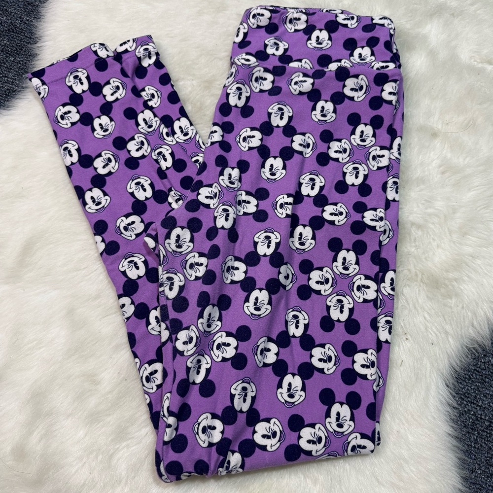 LuLaRoe Disney Purple Mickey Leggings